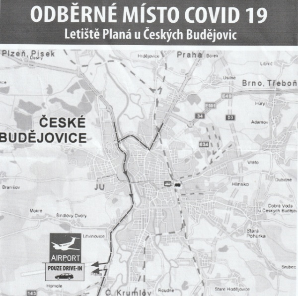 Odběrné místo COVID - letiště Planá