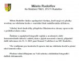 Výzva MěÚ Rudolfov